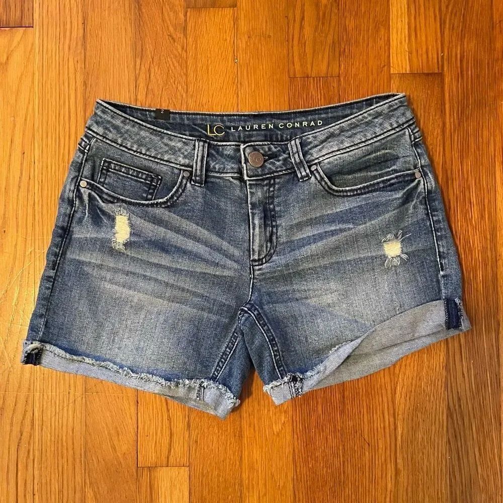 LC LAUREN CONRAD | denim cuffed shorts 2